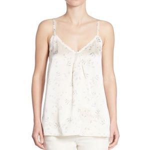 Vince silk floral print camisole in ivory, size M